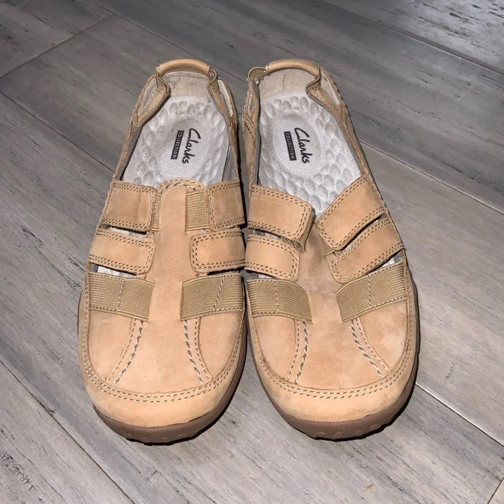 Clarks Women's Fiana Coast Loafer Tan Leather Comfort Casual Shoe Size 6.5